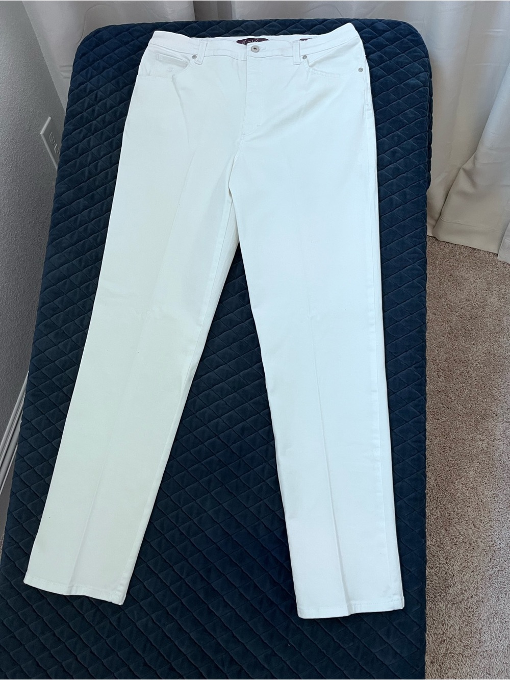 Gloria Vanderbilt White Straight-Leg Women's Jeans - Casual Amanda Pants Size 14
